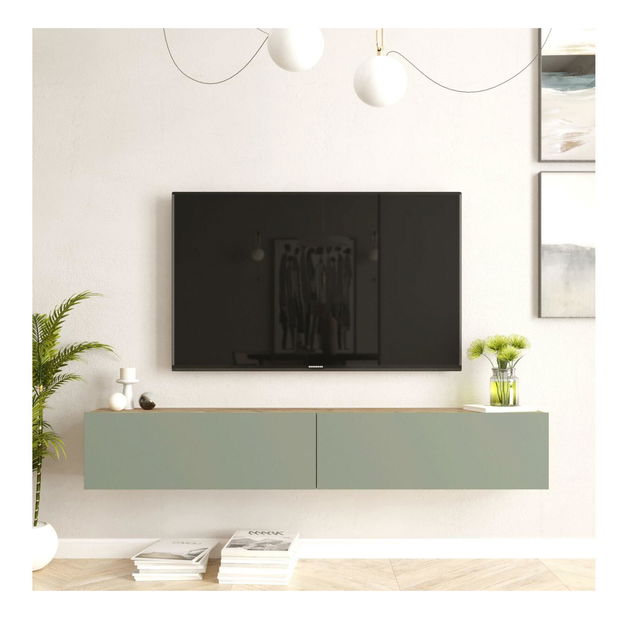  TV stolek/skříňka France 8 (borovice atlantická + zelená)