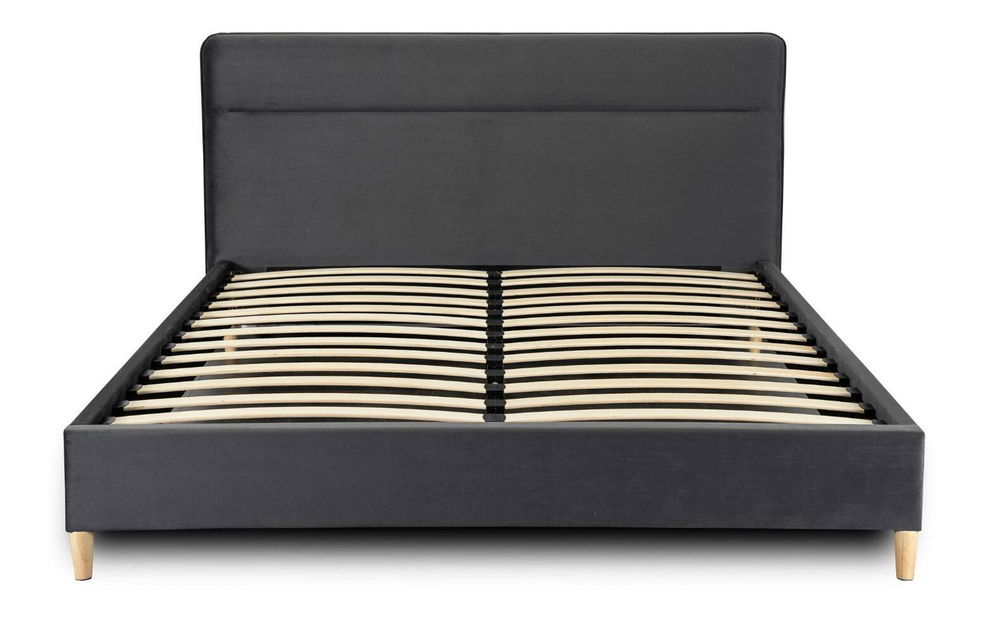 Manželská postel 160 cm Nodrizas (šedá) (s roštem)