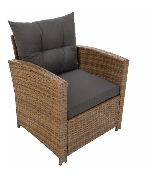 Zahradní set Senala (hnědošedá + světle hnědá) (pro 8 osob)