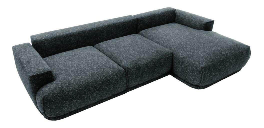 Rohová sedací souprava Dita (P) (tmavě modrá + černá)