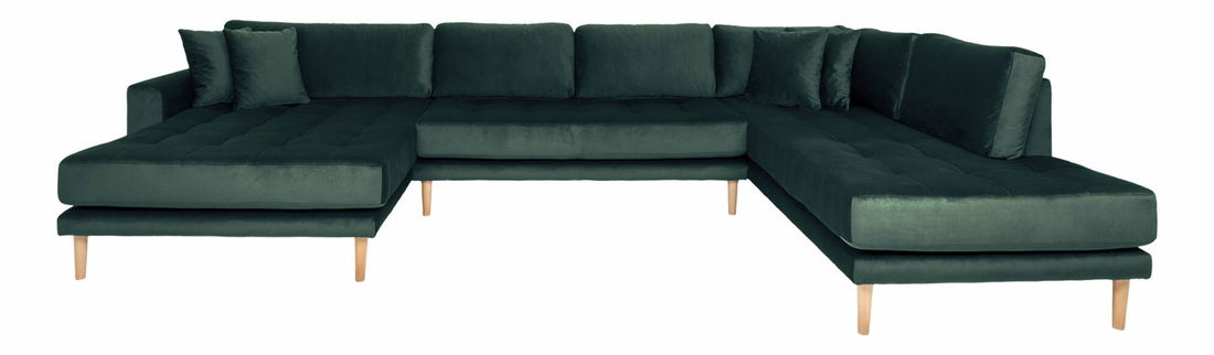 Rohová sedací souprava ve tvaru U (L) Lvaveriaora U (tmavě zelená)