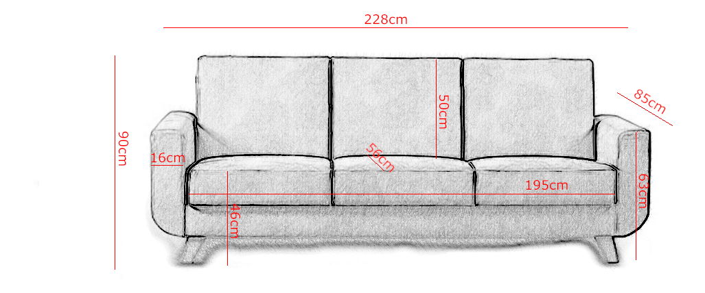 Pohovka trojsed Albertine (růžovošedá)