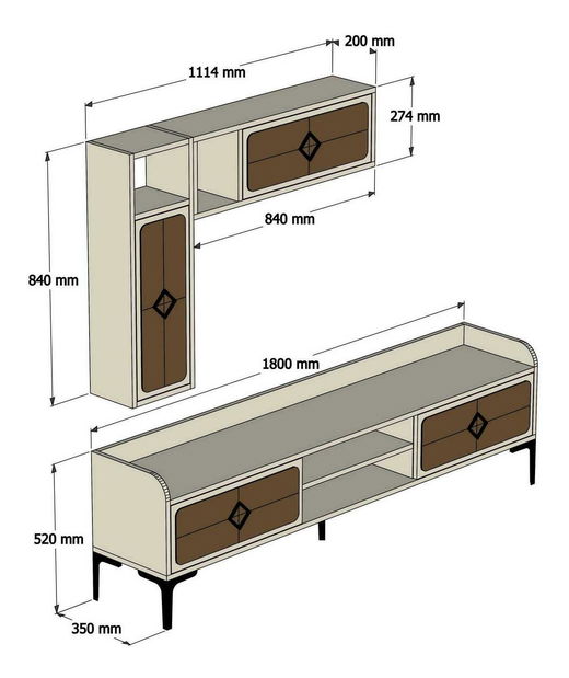 Obývací stěna Simba (dřevo dub)
