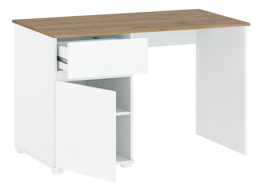 Pc stolek Vilgi 1D1S/120 (lesk bílý + dub wotan)
