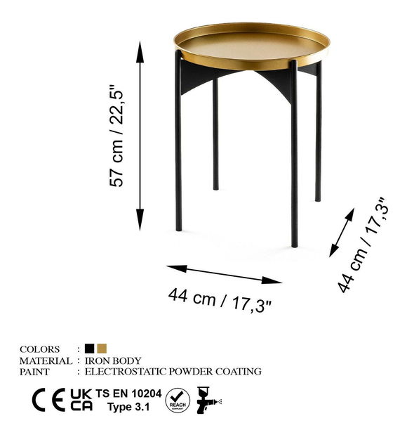 Konferenční stolek Museli 5 (černá + zlatá)