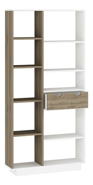 Regál Mubede (bílá + ořech)