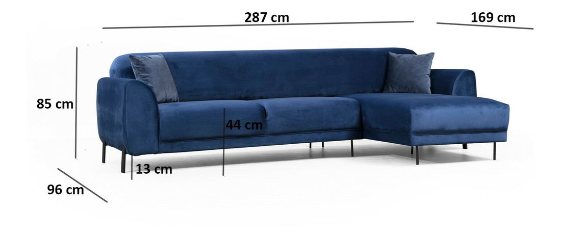 Rohová sedačka Imagetta (P) (Tmavá modrá)