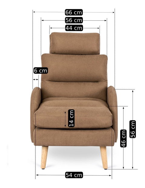 Polohovací křeslo Hondurenas (hnědá) (s taburetkou)