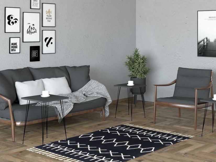 Set 3ks. konferenčních stolků Pakamo (černá + antracit)