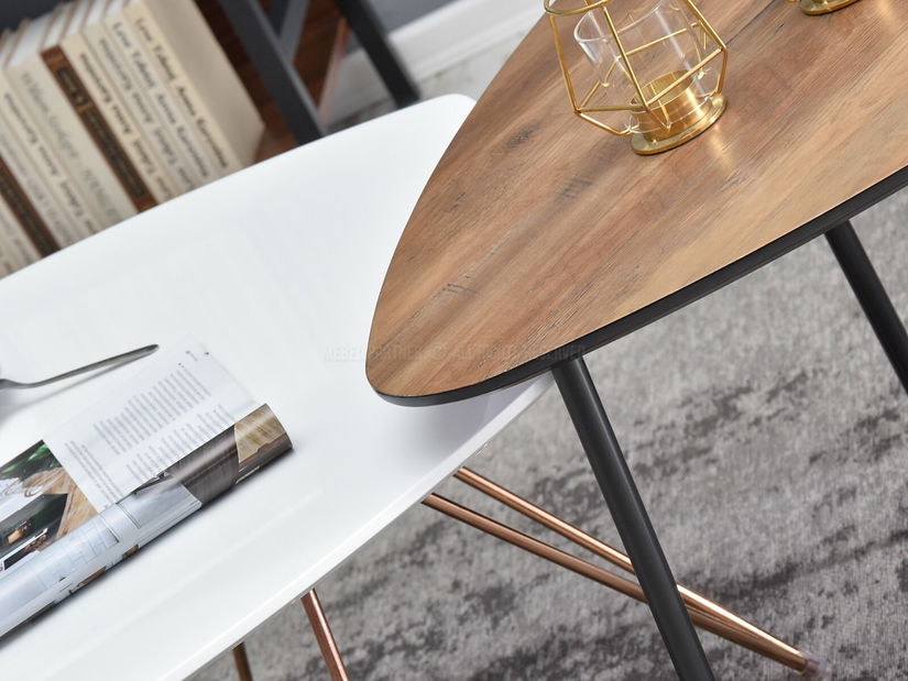 Konferenční stolek Petal Zest Xl (bílá + černá)