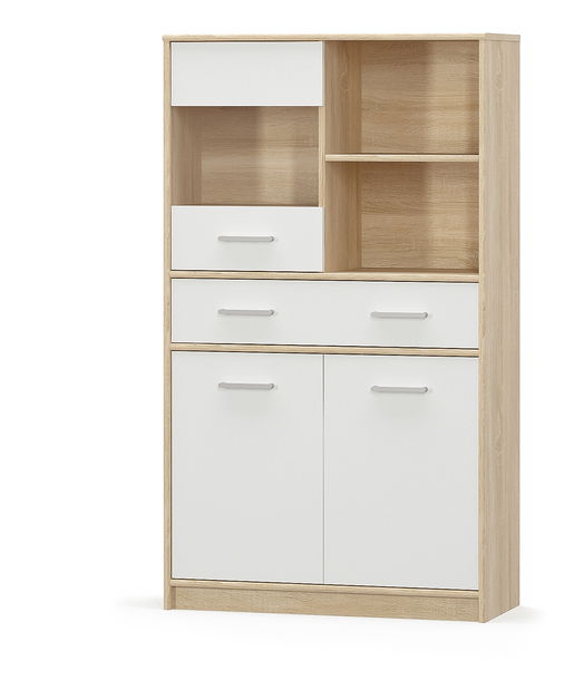 Vitrína Terrell (dub sonoma + bílá)