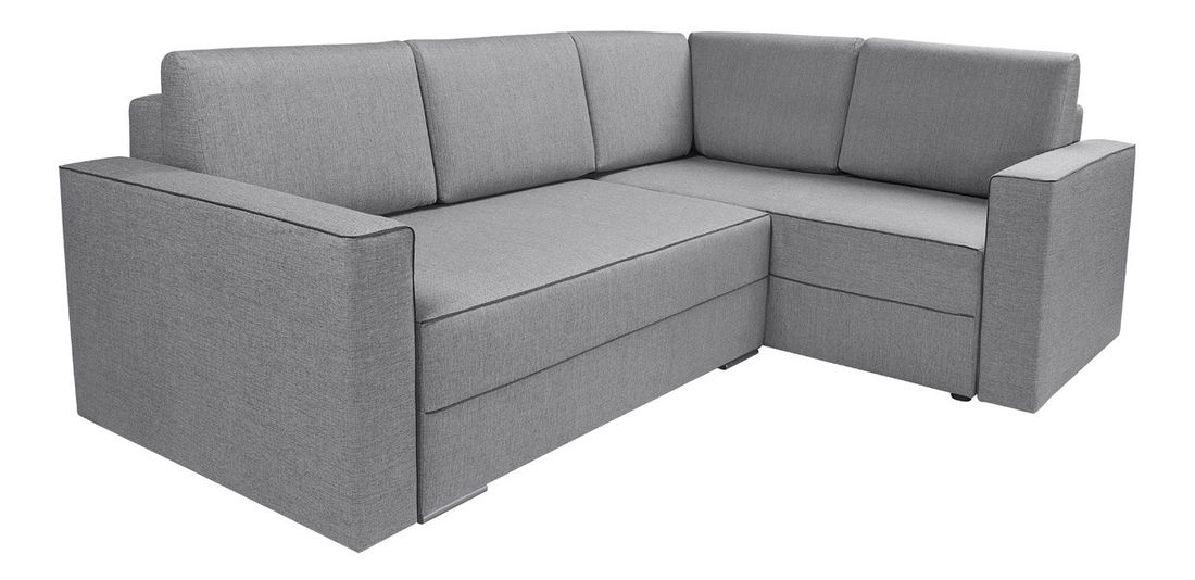 Rohová sedací souprava BRW Matt Lux 3DL.URC světlešedá (P)