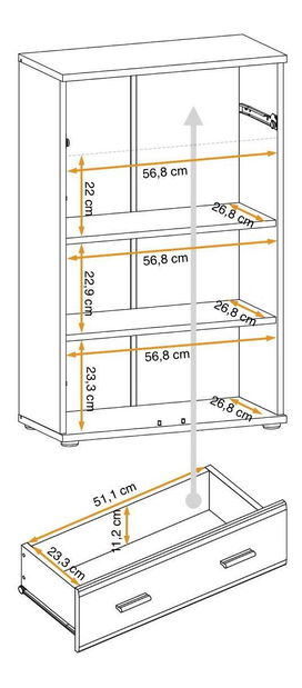 Botník Mablo G (antracit + dub artisan + černá)