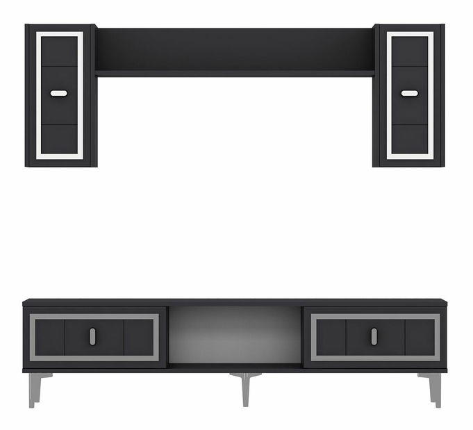 Obývací stěna Orino (antracit + dub safírový)