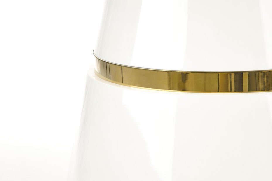 Jídelní stůl Varam (bílá + zlatá) (pro 4 osoby)