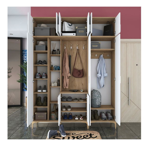 Předsíň Emily 21 (se zrcadlem) (ořech + bílá)