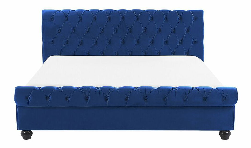 Manželská vodní postel 180 cm Alexandrine (modrá) (s roštem a matrací)