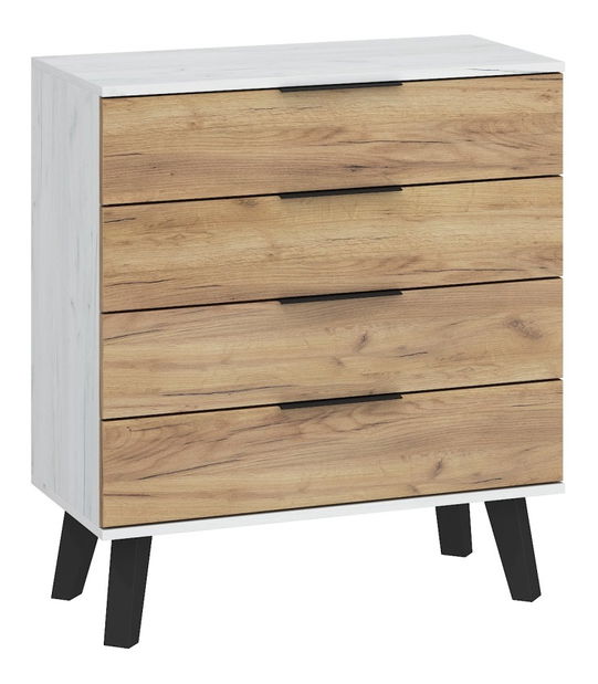 Komoda Shela SVN-04 (craft bílý + craft zlatý)