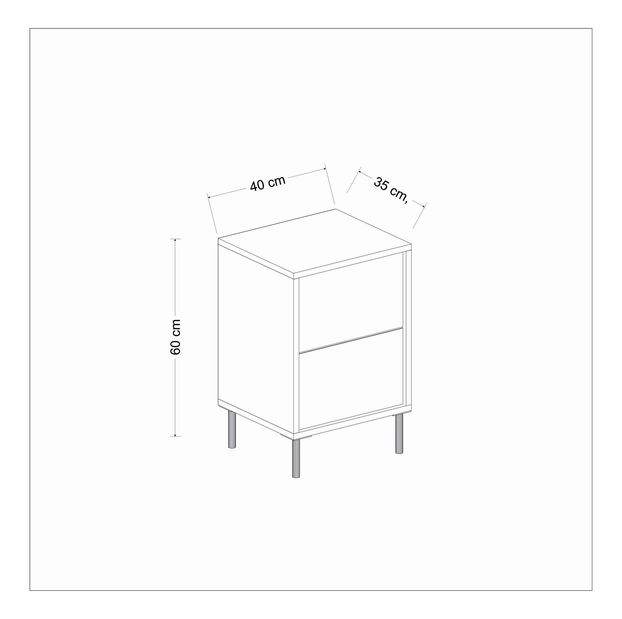 Noční stolek Mamene 1 (bílá + zlatá)