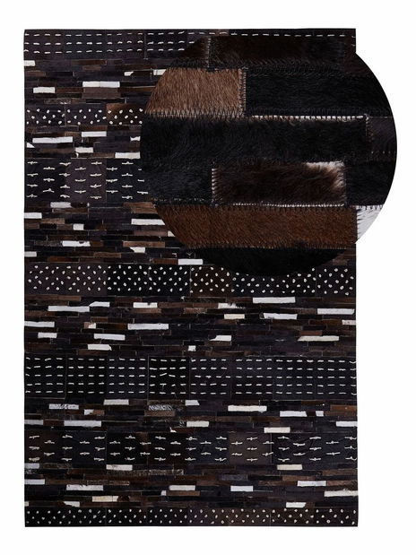 Koberec 160x230 cm ASEKI (kůže) (hnědá)