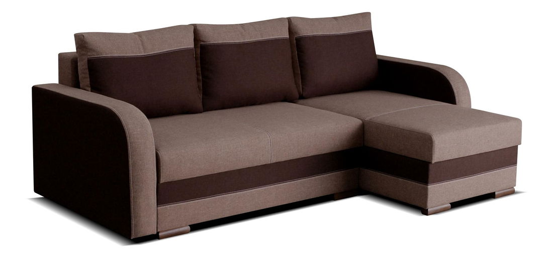 Rohová sedací souprava Paluro (světle hnědá + tmavohnědá) (P)