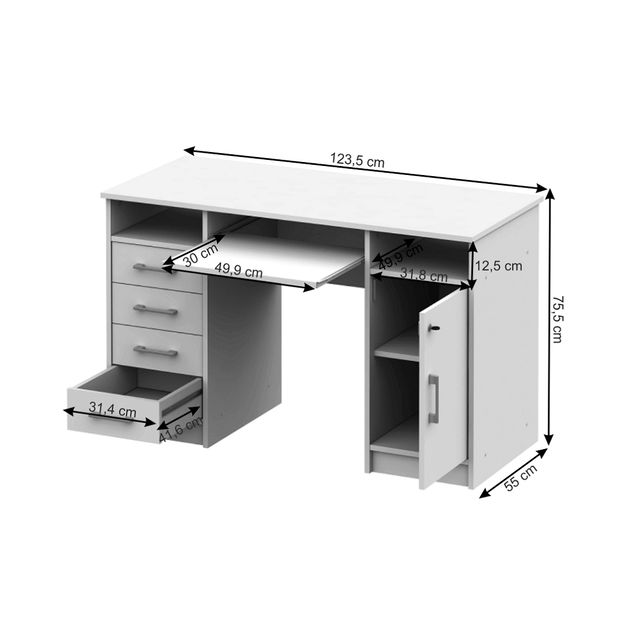 PC stolek Barba (bílá) *bazar