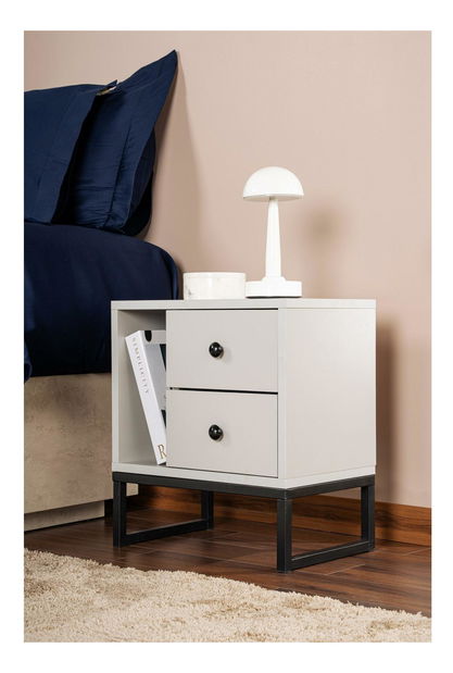 Noční stolek Glimarolla (šedá + černá)