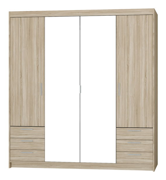 Šatní skříň se zrcadlem Elanor VI (dub sonoma)