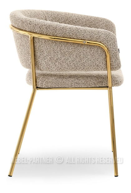 Židle Sorento (tmavobéžová + zlatá)