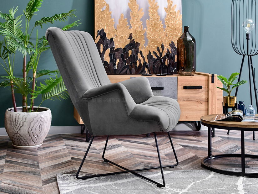 Relaxační křeslo Nuttshell (šedá + černá)