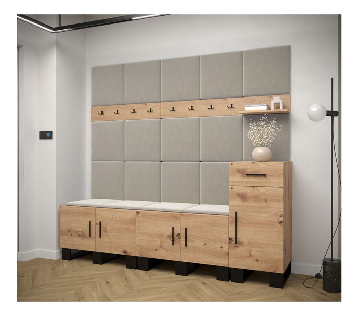 Předsíňová sestava Amanda 8 (dub artisan + béžová)