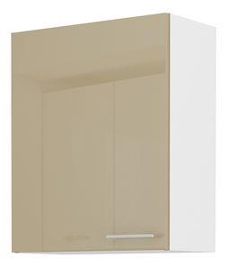 Horní kuchyňská skříňka Lavera 60 G 72 1F (bílá + lesk cappucino)