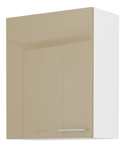 Horní kuchyňská skříňka Lavera 60 G 72 1F (bílá + lesk cappucino)