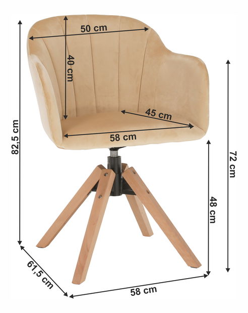Moderní Otočné křeslo Daline (béžová)