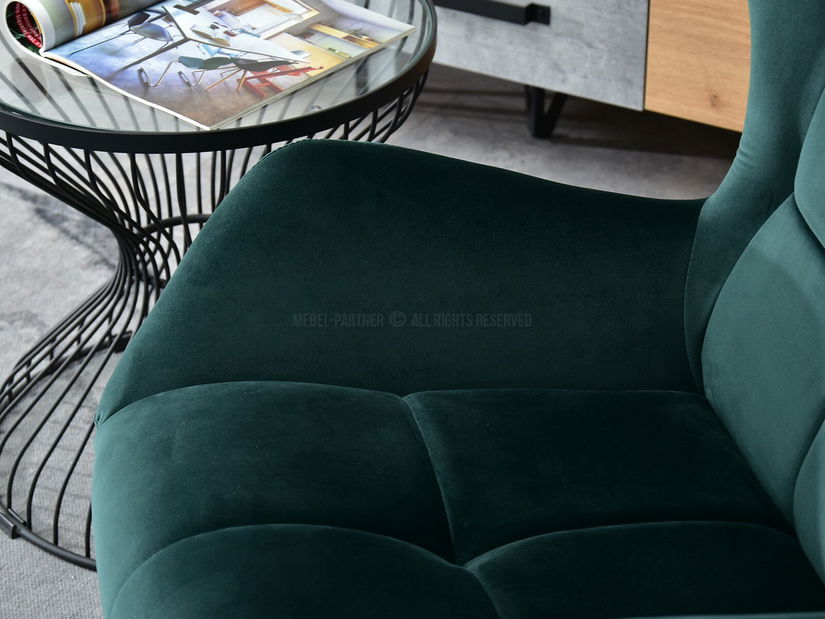 Designové křeslo Norweien (zelená + zlatá)