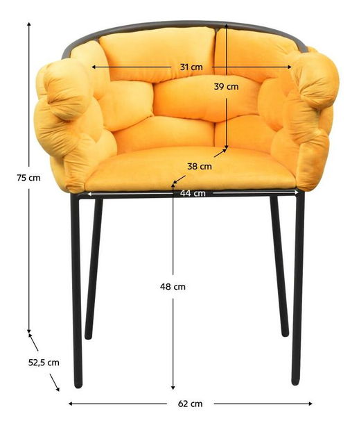 Jídelní židle Dorri (žlutá + černá)