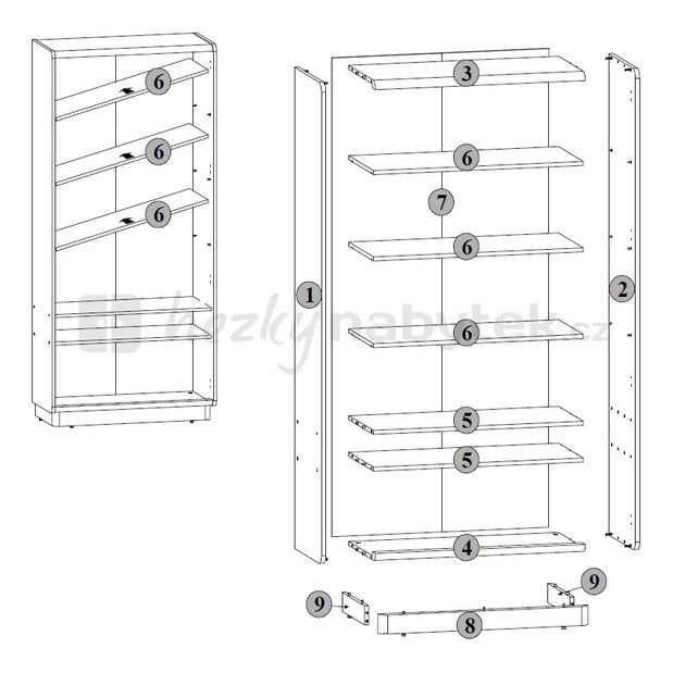 Vitrína BRW CAPSLOCK C2W/20/9