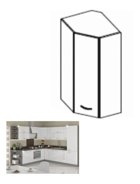 Horní rohová kuchyňská skříňka 60/60 N Pleitton