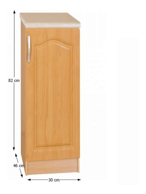 Dolní kuchyňská skříňka Leite MDF klasik S30/P olše (P)