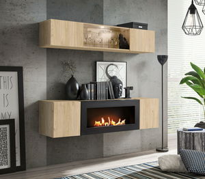 Obývací stěna Ferryhill HJ FY N3 (dub jackson hickory) (s osvětlením) (s biokrbem)