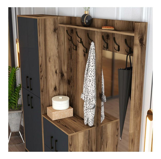 Předsíňová stěna Betina ABC (ořech + antracit)