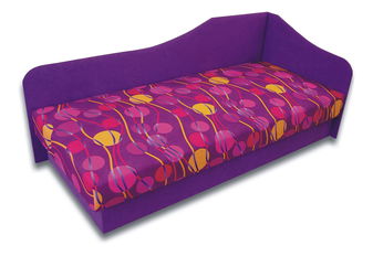 Jednolůžková postel (válenda) 80 cm Lady 87 (Fialová 49 + Ikarus 43) (P)