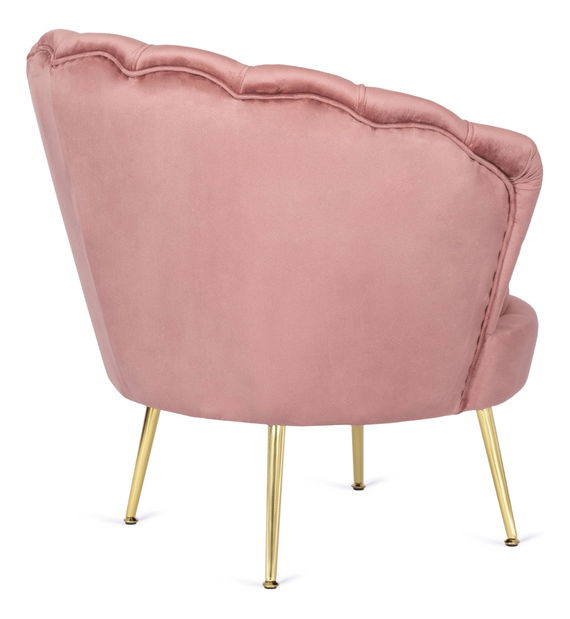 Křeslo Guarida (růžová) (s taburetkou)