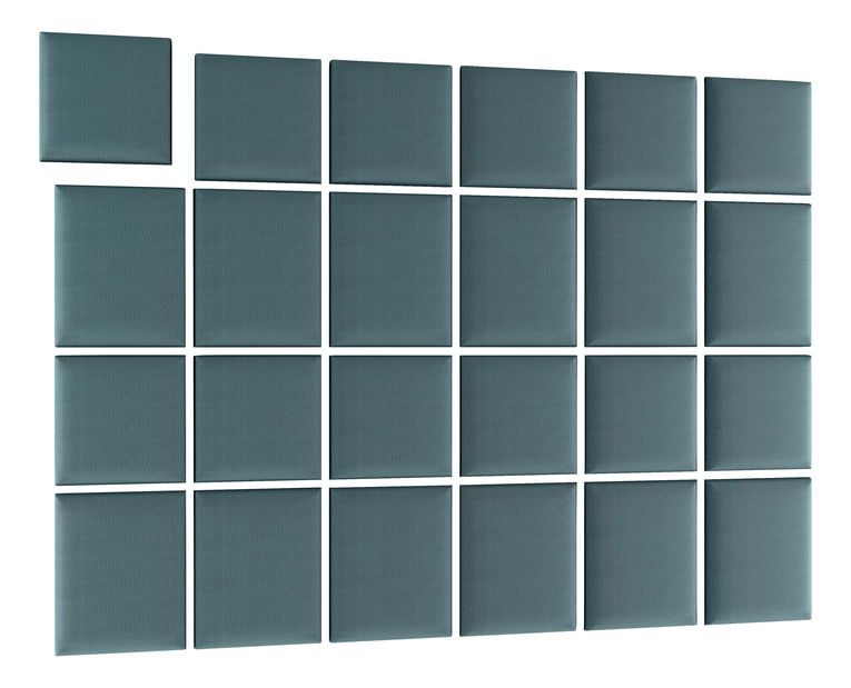 Set 24 čalouněných panelů Quadra 240x180 cm (mentolová)