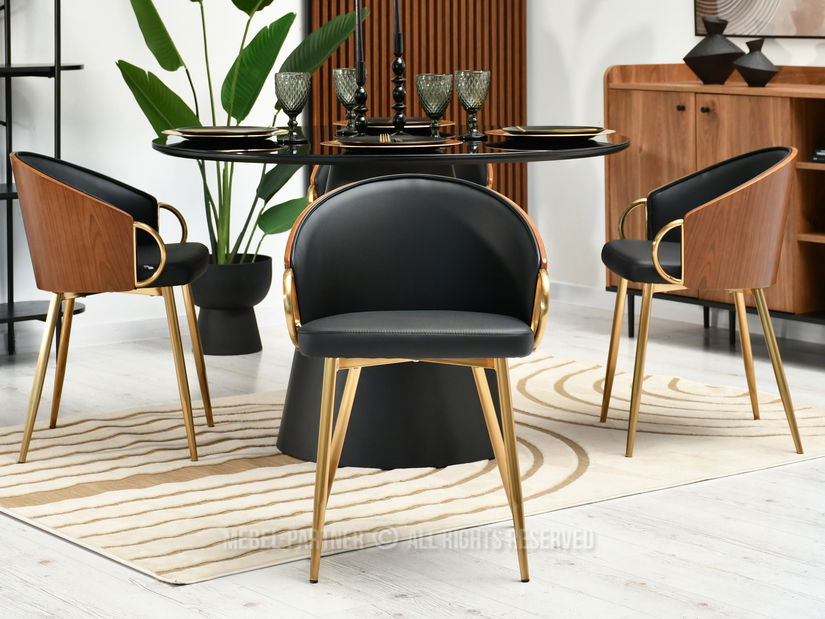 Židle Elviria K (ořech tmavý + zlatá)