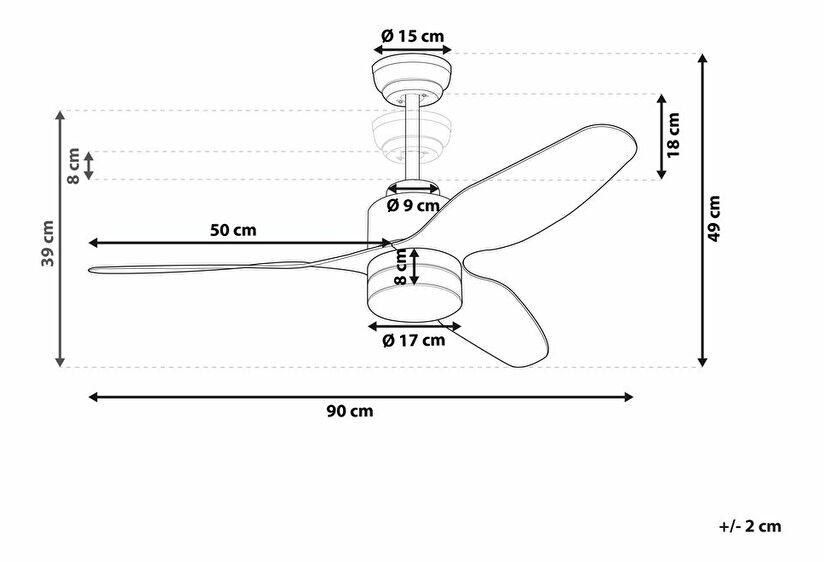 Stropní ventilátor se světlem Astrine (bílá)