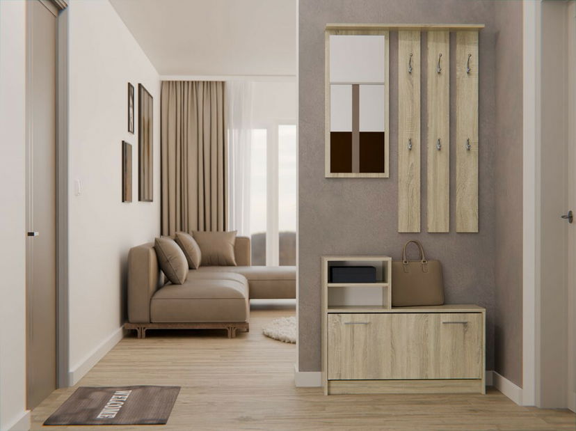 Předsíňová sestava Vayan 1 (dub sonoma) (se zrcadlem)