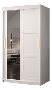 Šatní skříň Riven 2 100 (bílá matná) (se zrcadlem)