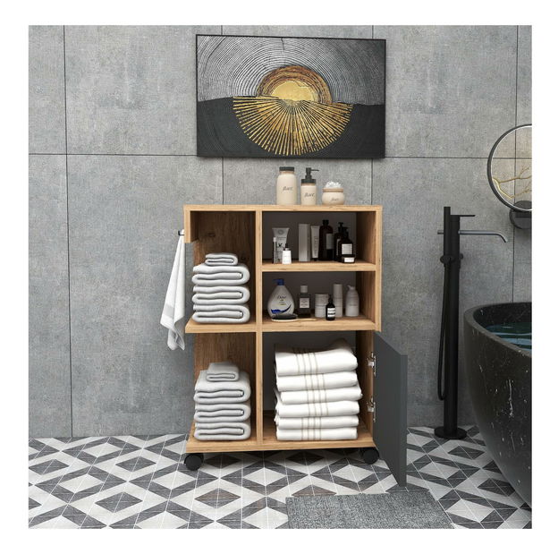 Koupelnová skříňka Rebooke (borovice atlantická + antracit)