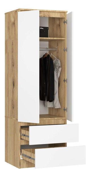 Šatní skříň Surgimiento (dub artisan + bílá)